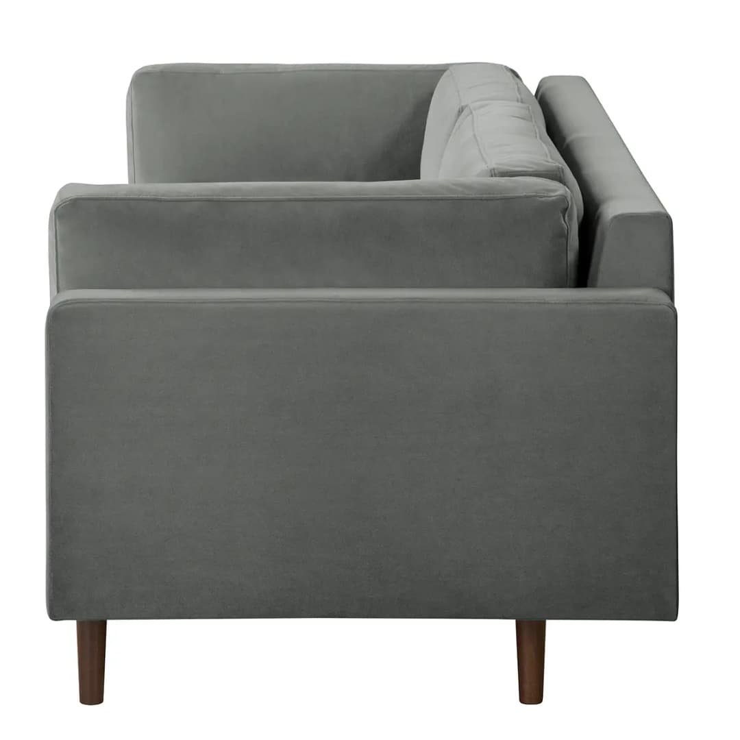 Sofa Sesame 3-Sitzer Grau Samt Vaia | Grau