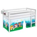Hochbett Paw Patrol I 90 x 190cm Weiß/Hellblau mit Leiter
