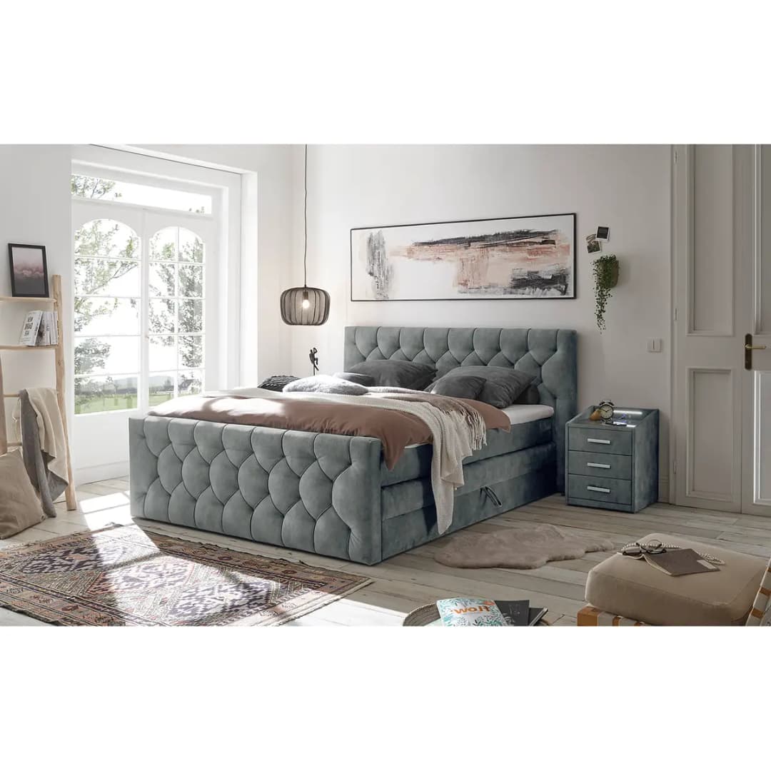 Boxspringbett Stony Hill | Grau