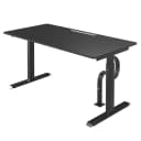 Schreibtisch Warnant 160cm Schwarz/Schwarz | Schwarz