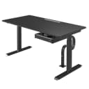 Schreibtisch Warnes II 140cm Schwarz/Schwarz | Schwarz