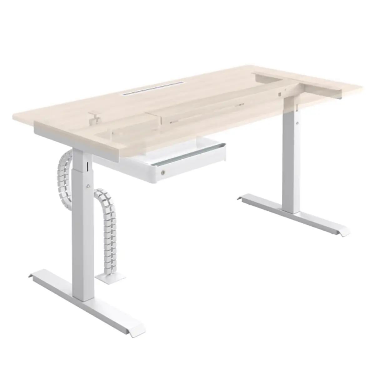 Schreibtisch Warnant II 160cm Beige/Eiche Dekor/Weiß | Beige