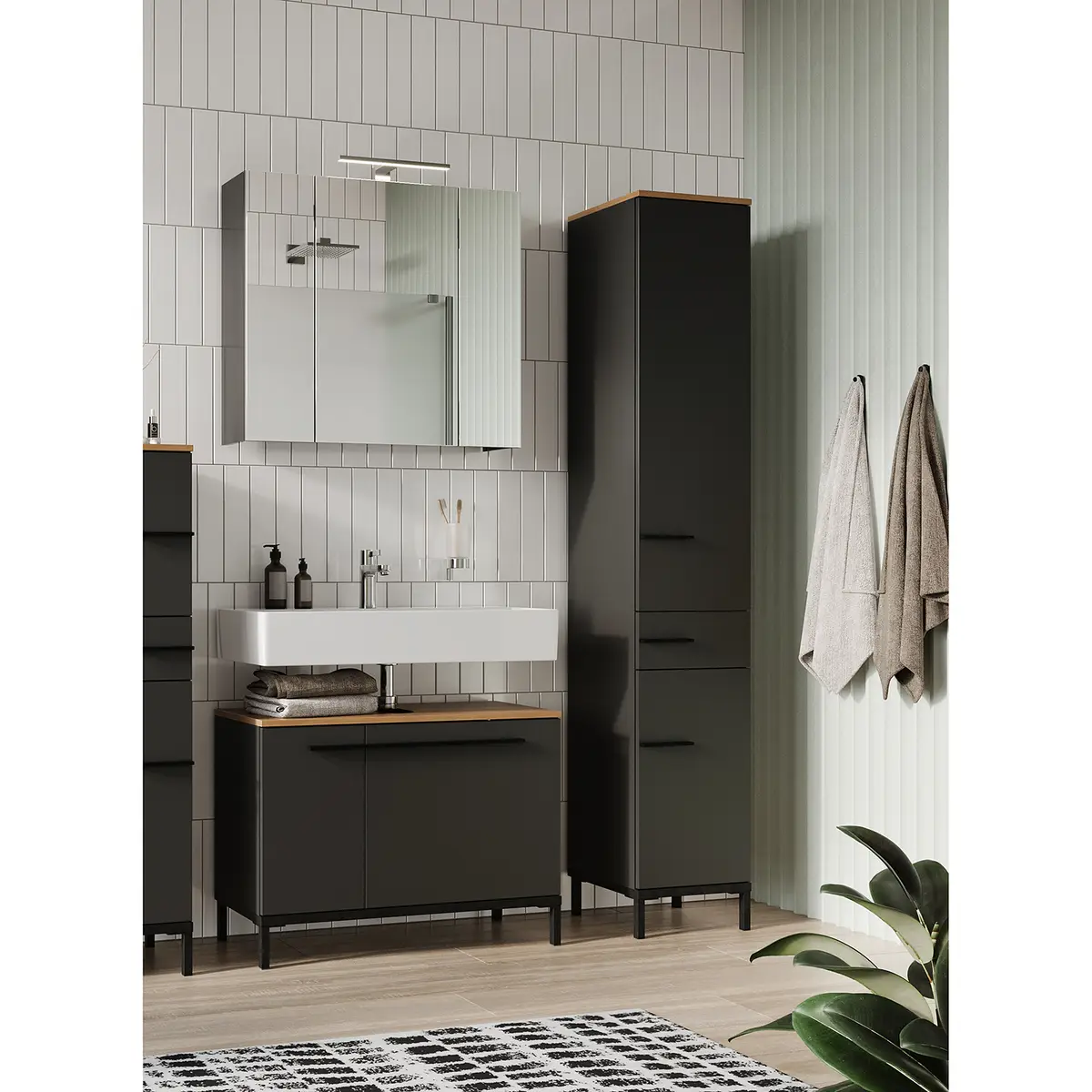 Waschbeckenunterschrank Yonkers | Grau