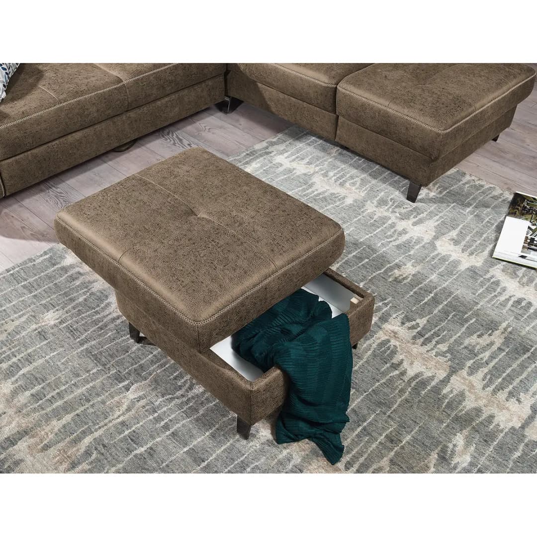 Polsterhocker WadiWOOD | Braun