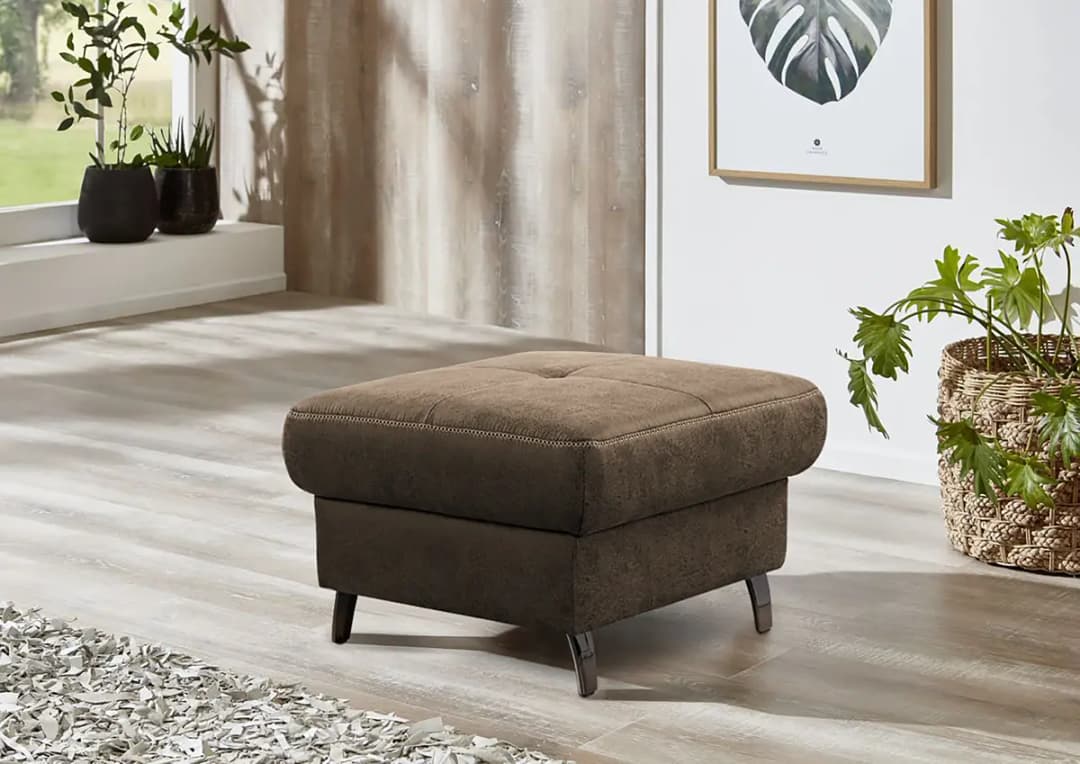 Polsterhocker WadiWOOD | Braun
