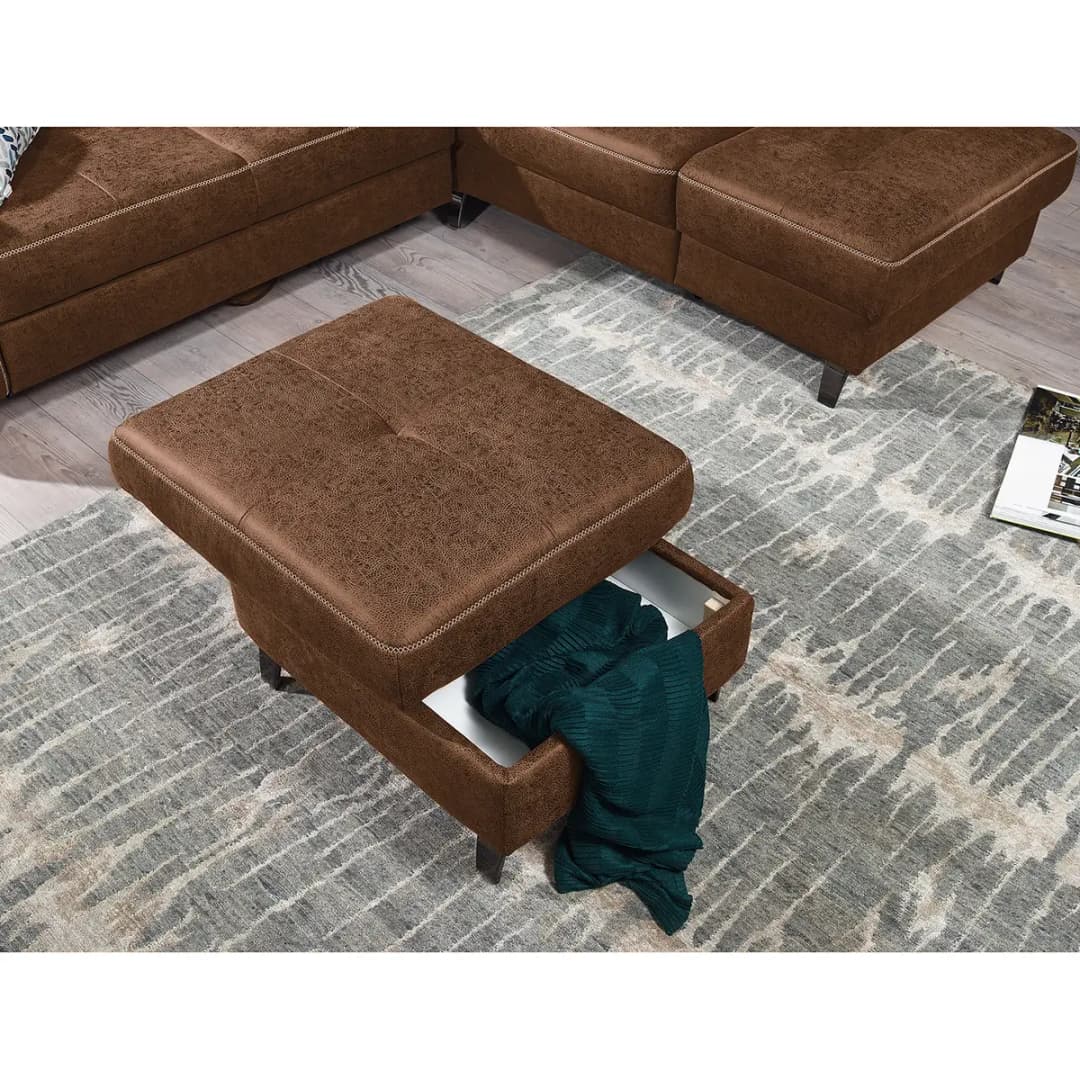 Polsterhocker WadiWOOD | Braun