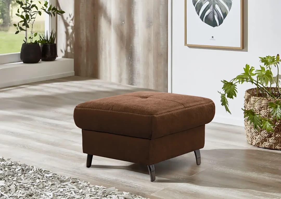 Polsterhocker WadiWOOD | Braun