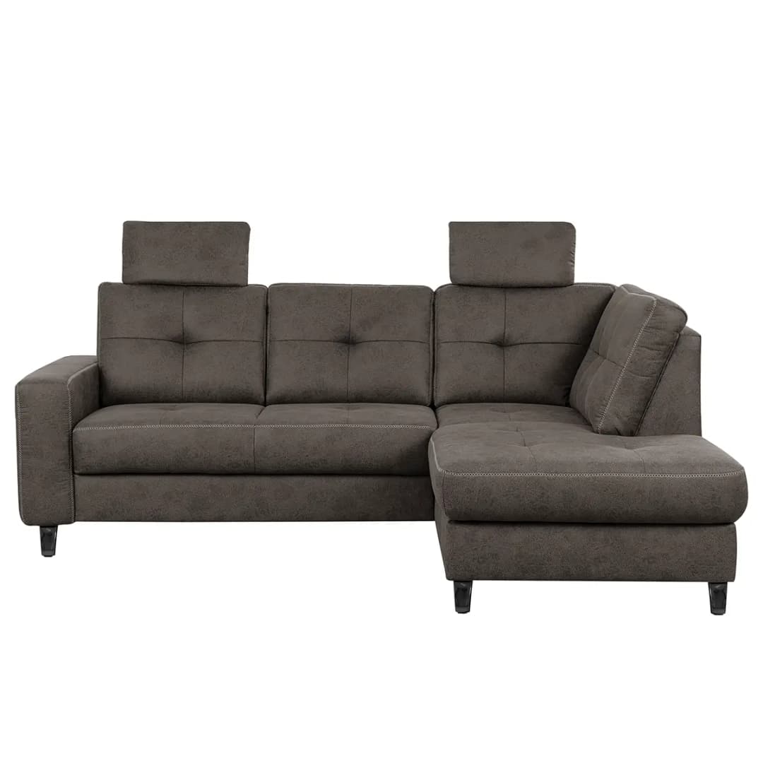 Ecksofa WadiWOOD III Grau Microfaser Taeko | Grau