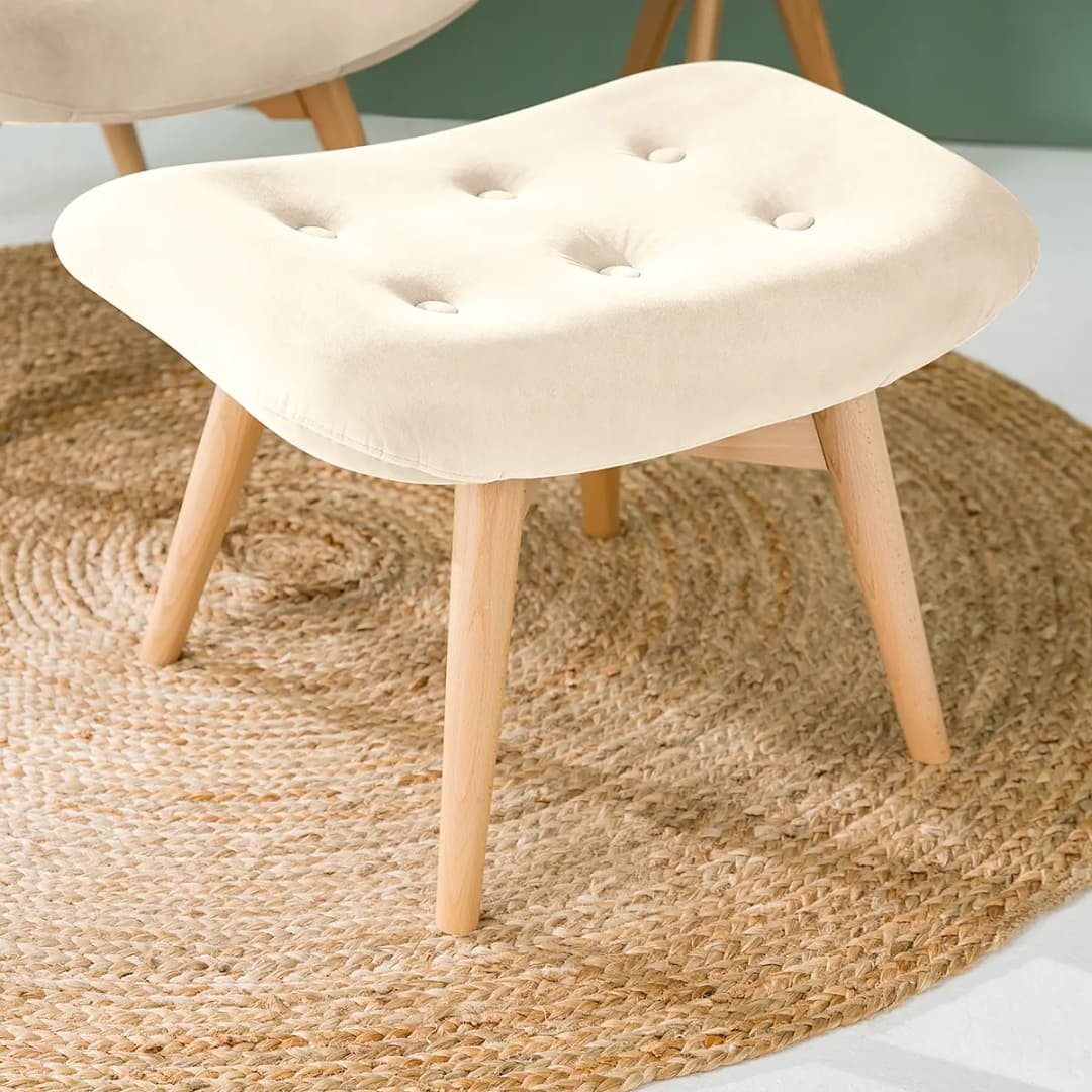 Sessel Vaia mit Hocker | Beige