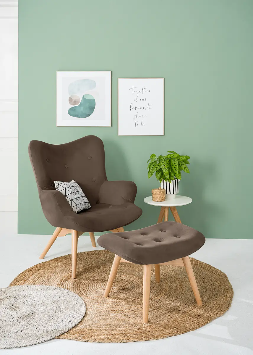 Polsterhocker Vaia | Braun