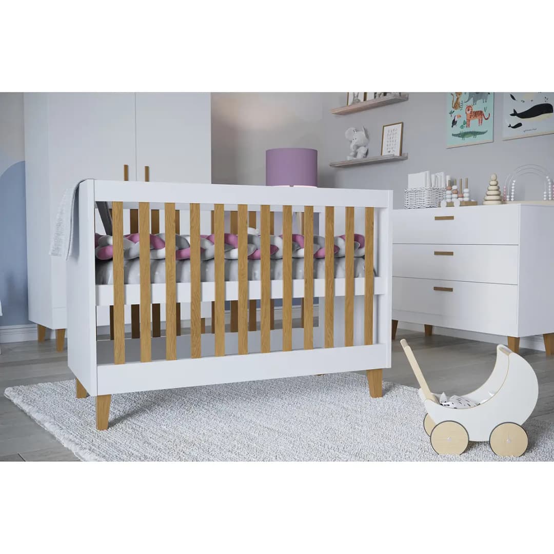 Babybett 60 x 120cm Weiß/Weiß | Weiß