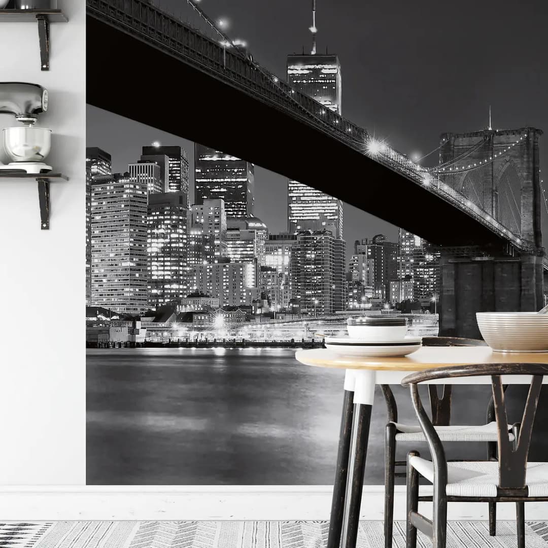 Fototapete Brooklyn Bridge | Grau