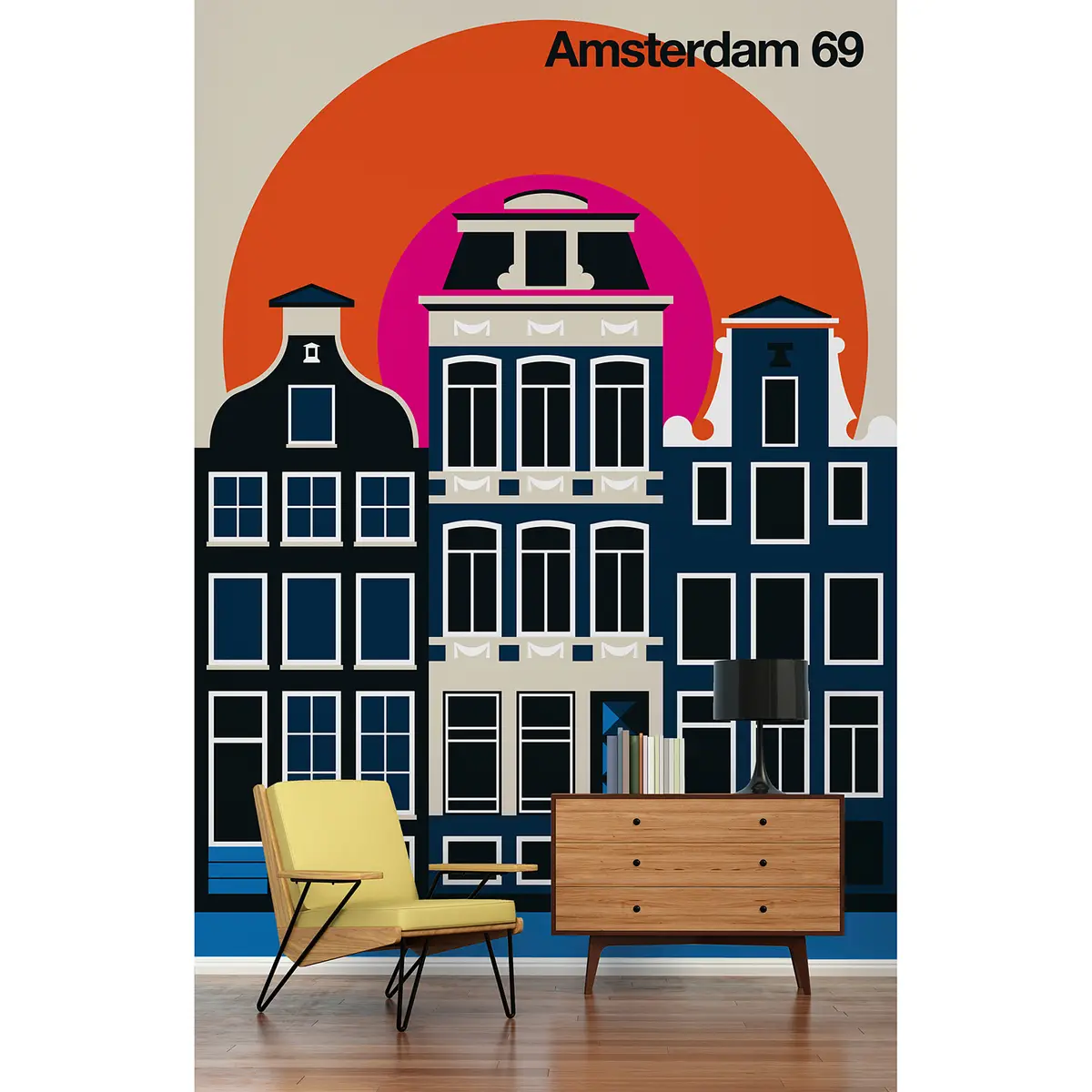 Fototapete Amsterdam Skyline | Mehrfarbig