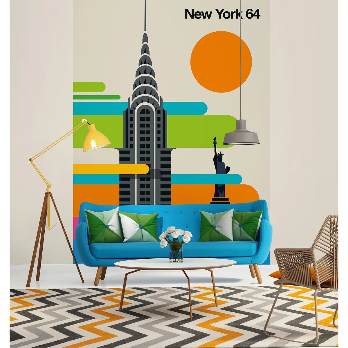Fototapete New York Skyline | Mehrfarbig