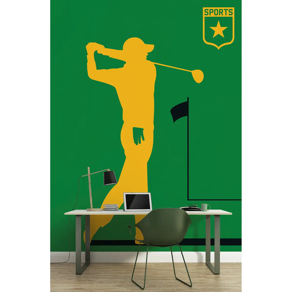 Fototapete Golfplayer 2 x 2cm Strukturvlies | Grün