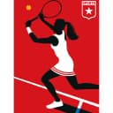Fototapete Tennisplayer Vlies Premium | Rot