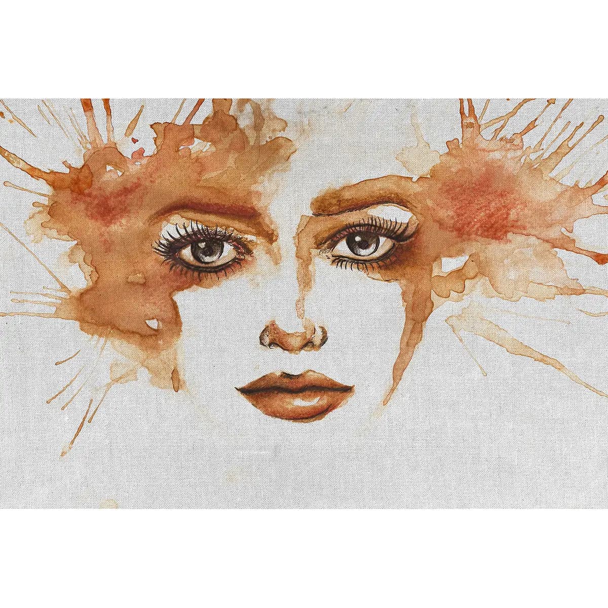 Fototapete Watercolour Face I | Orange