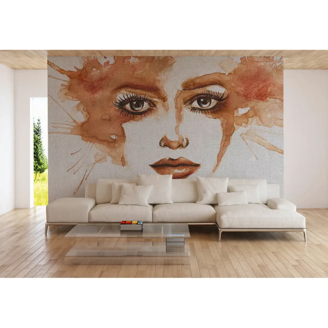Fototapete Watercolour Face I | Orange