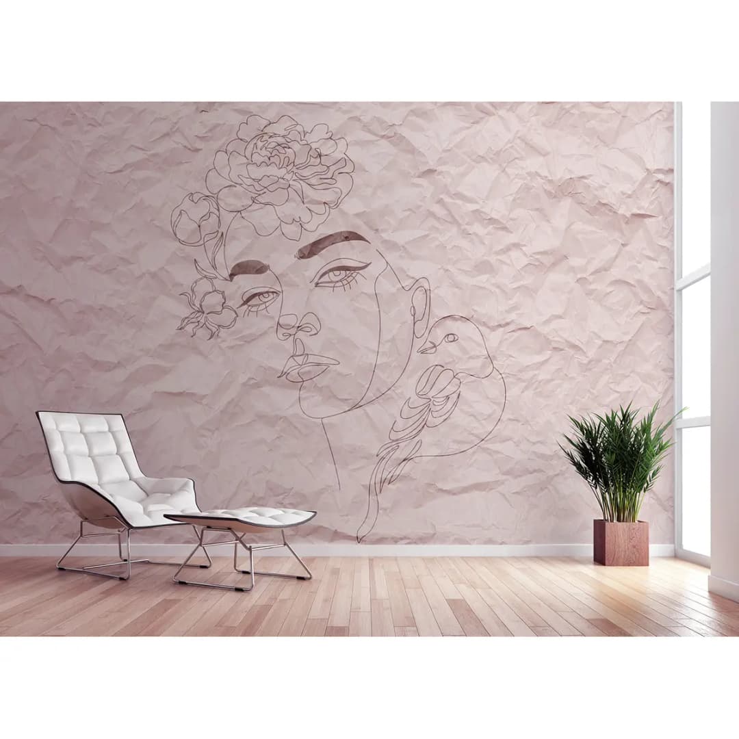 Fototapete Paper Face I Vlies matt | Pink