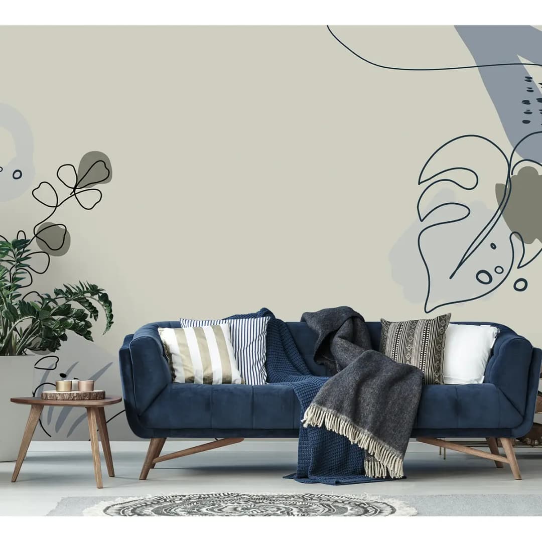 Fototapete Drawn Leaves III | Beige