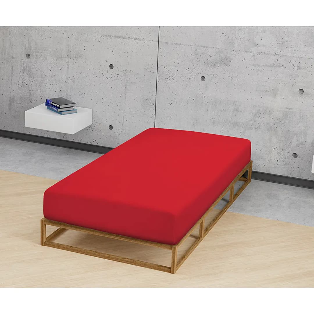 Frottee-Stretch-Spannbettlaken 0012344 | Rot