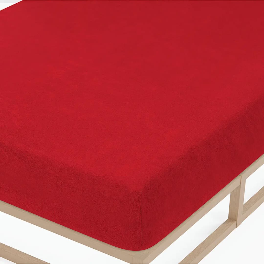 Frottee-Stretch-Spannbettlaken 0012344 | Rot
