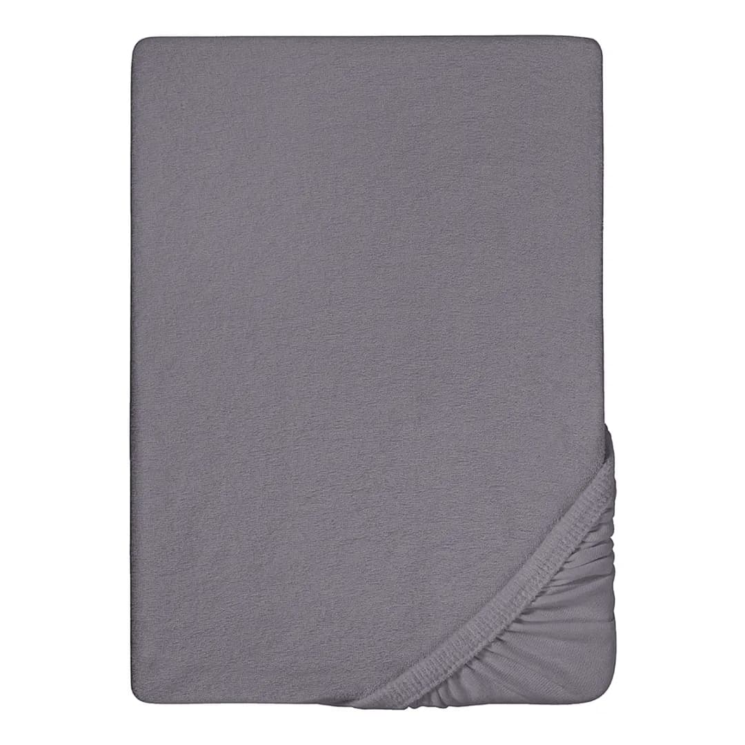 Frottee-Stretch-Spannbettlaken 0012344 | Silber