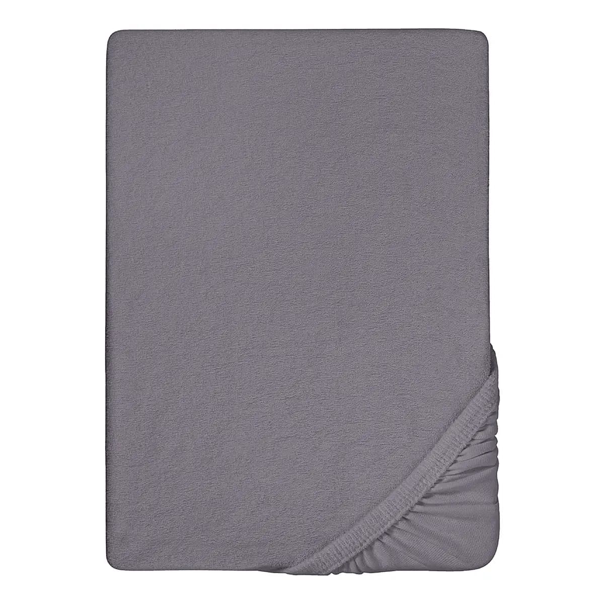 Frottee-Stretch-Spannbettlaken 0012344 | Silber