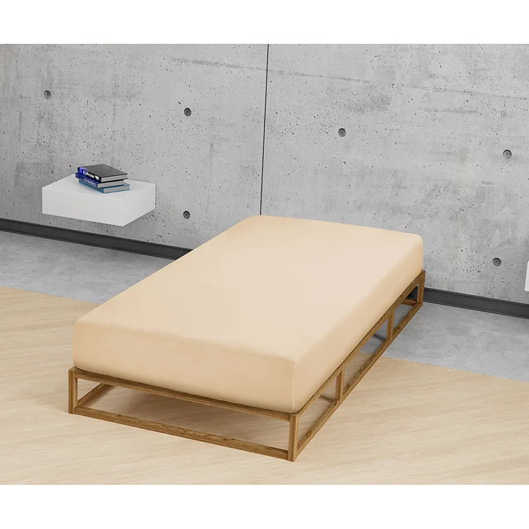 Feinbiber Spannbetttuch | Beige