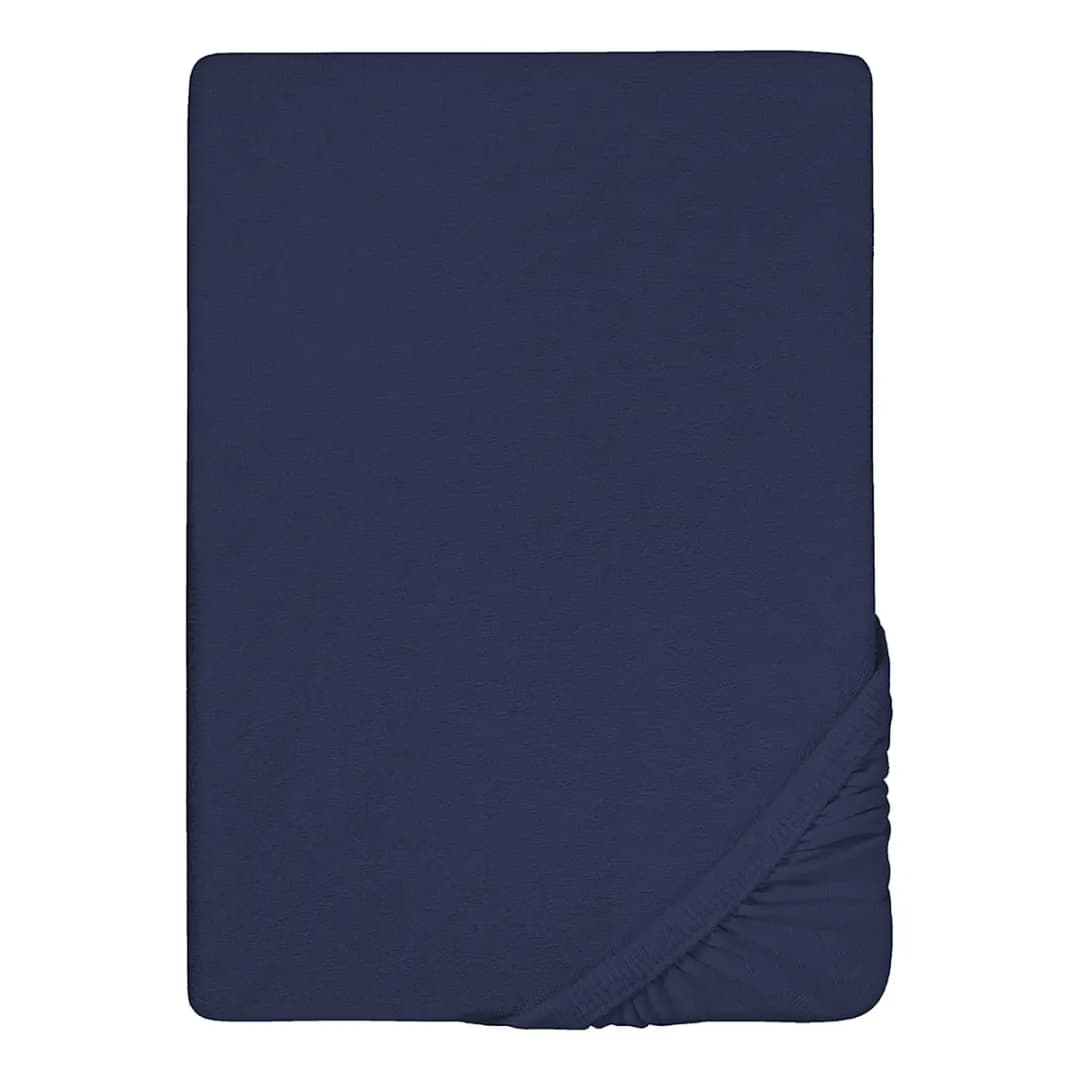 Frottee-Stretch-Spannbettlaken 0012344 | Blau