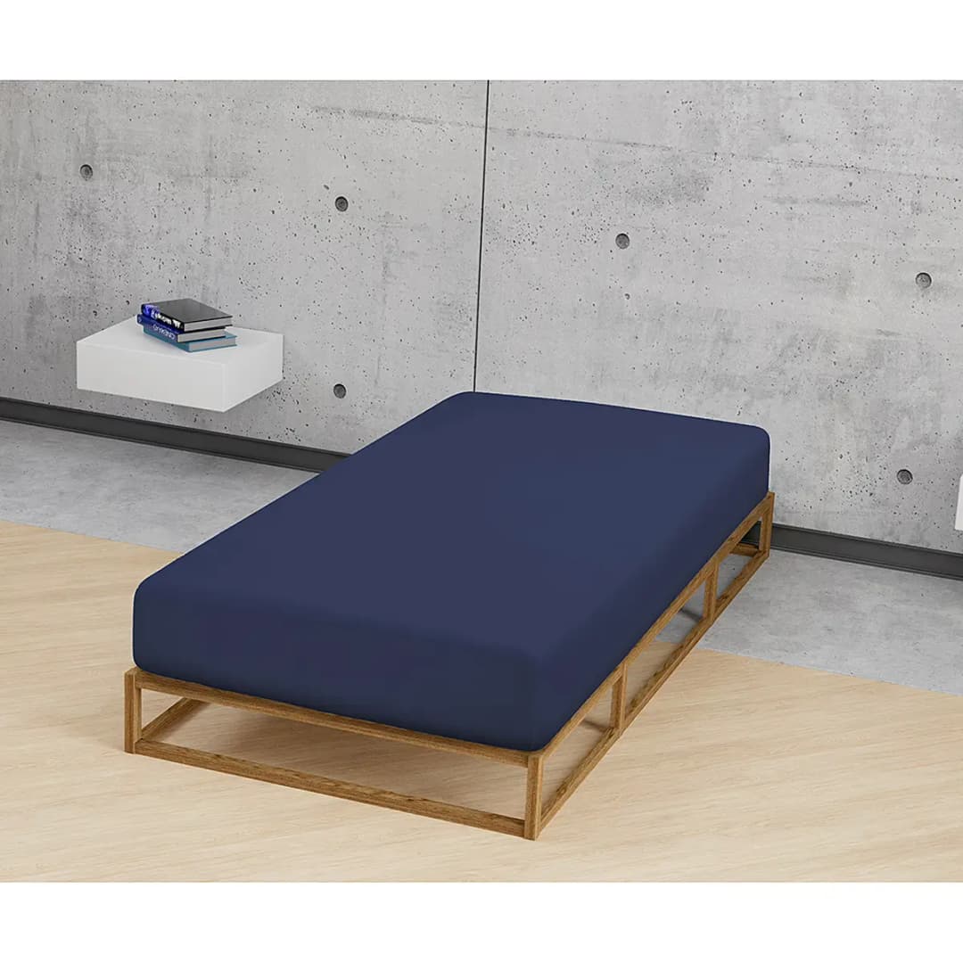 Frottee-Stretch-Spannbettlaken 0012344 | Blau