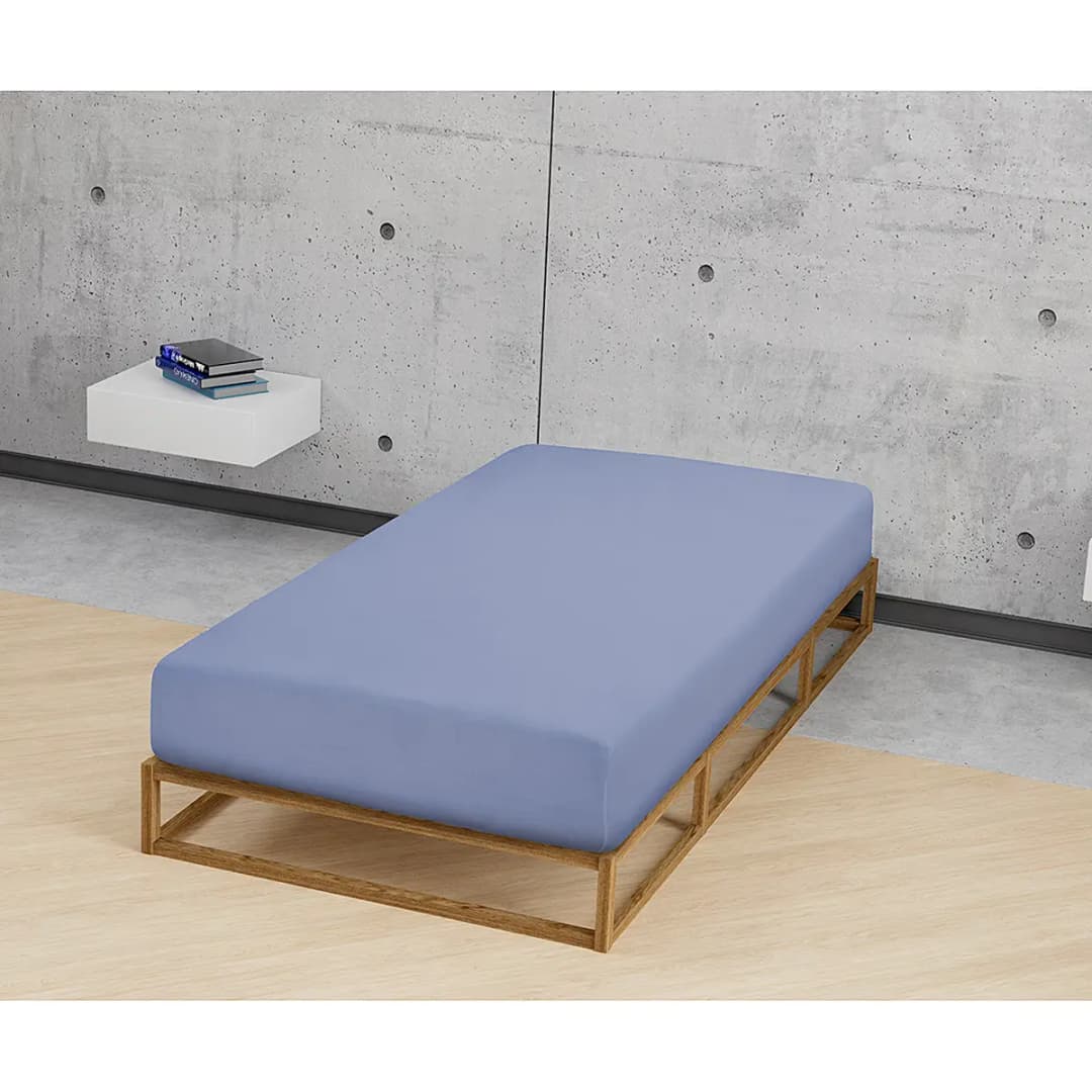 Jersey-Elastic-Spannbetttuch | Blau
