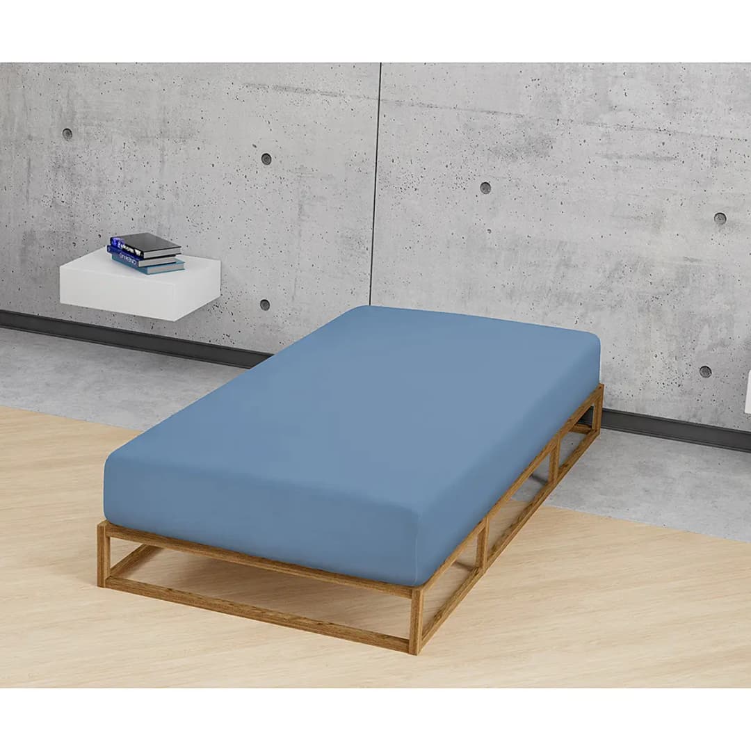 Jersey-Elastic-Spannbetttuch 0077866 | Blau