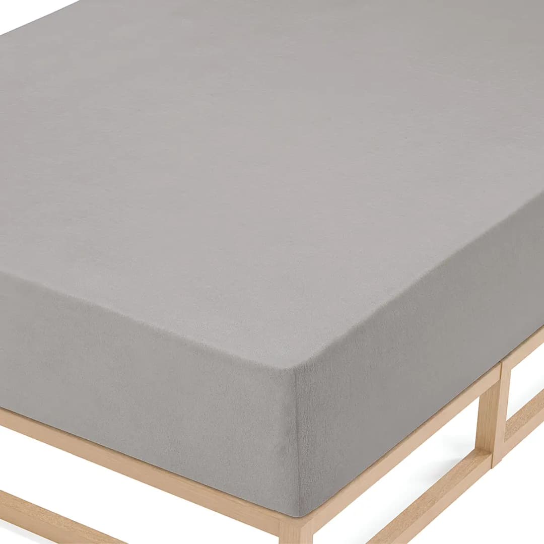 Frottee-Stretch-Spannbettlaken | Grau