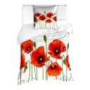 Bettwäsche Blumen 135 x 200 cm + Kissen 80 x 80 cm Rot | Rot
