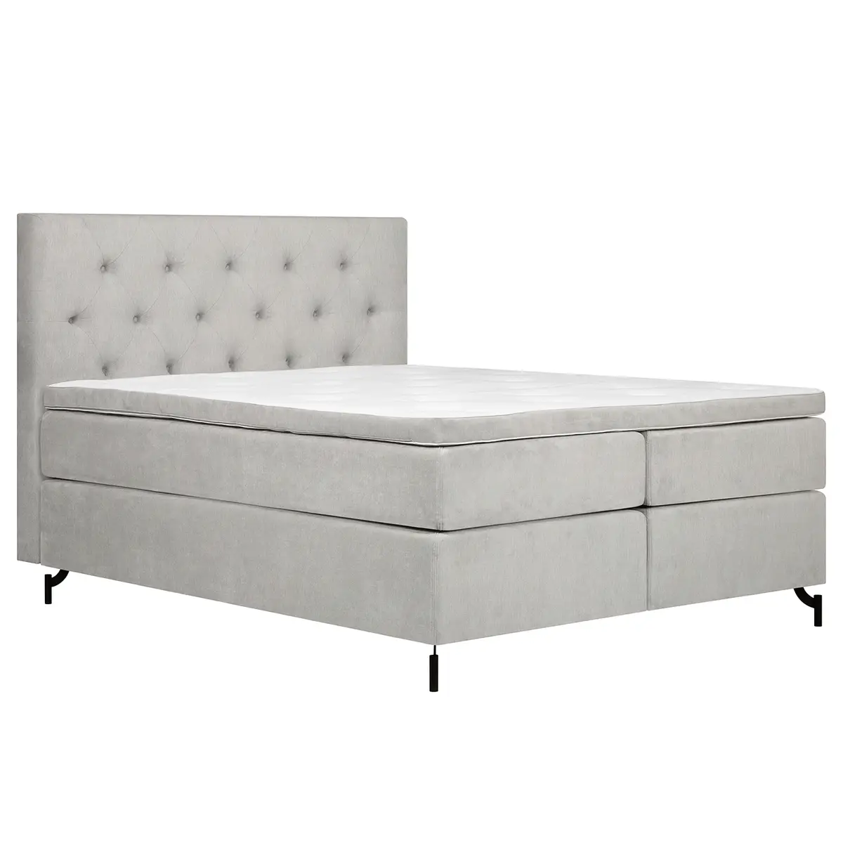 Boxspringbett Sari I 160 x 200cm Flachgewebe Oriella Grau | Grau