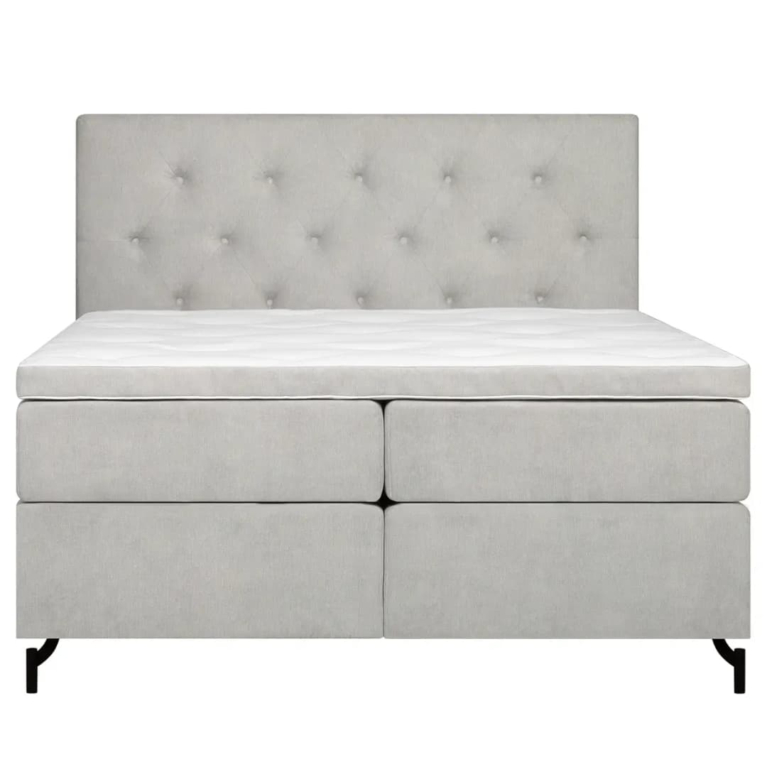 Boxspringbett Sari I 160 x 200cm Flachgewebe Oriella Grau | Grau