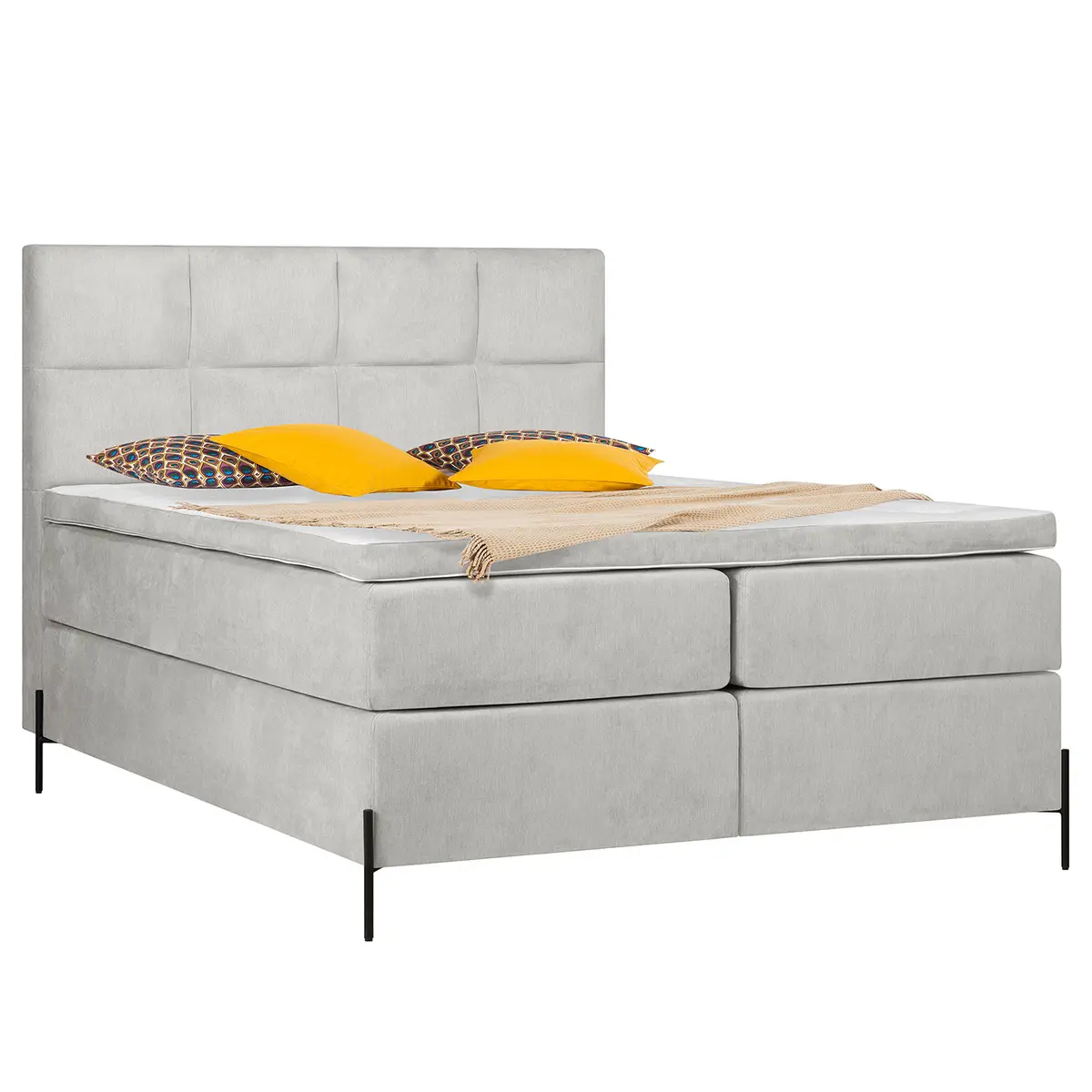 Boxspringbett Sari II 180 x 200cm Flachgewebe Oriella Grau