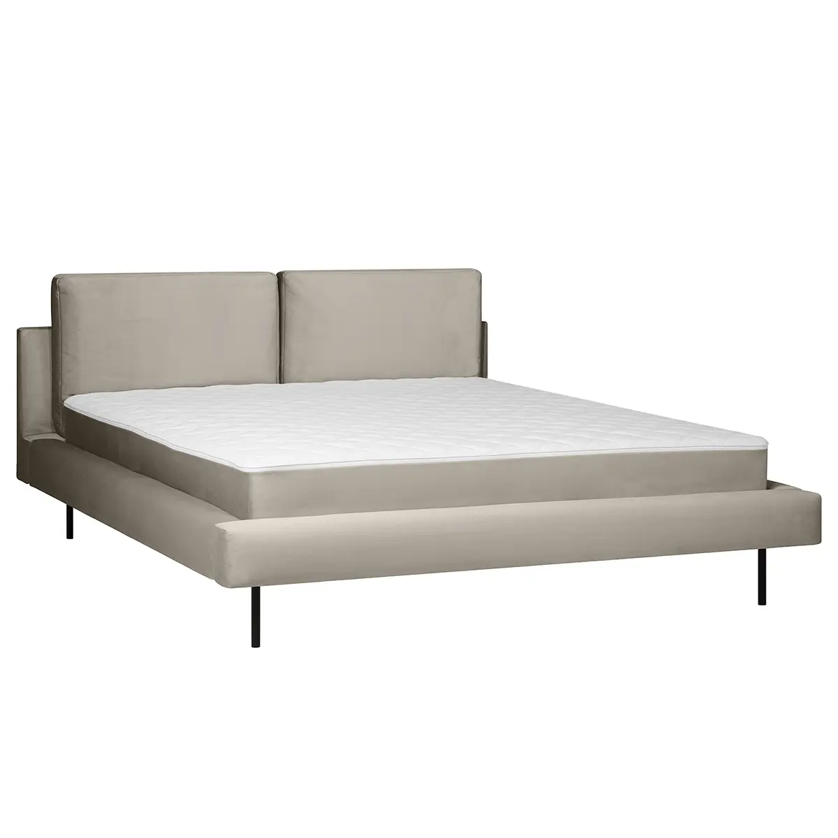 Polsterbett Manu 180 x 200cm Samt Sadia Braun/Grau/Taupe
