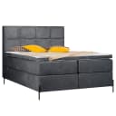 Boxspringbett Sari II 160 x 200cm Flachgewebe Oriella | Schwarz