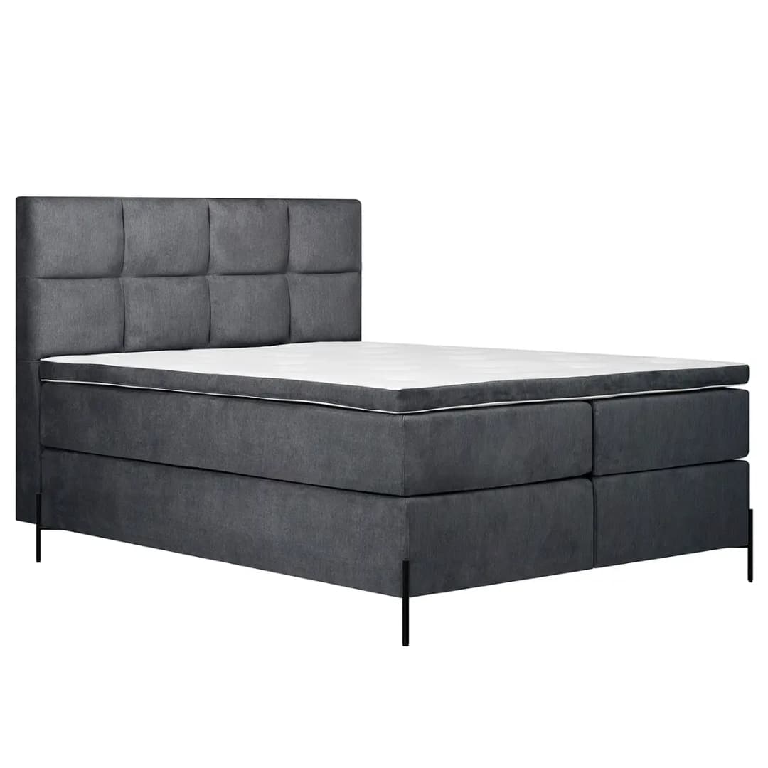 Boxspringbett Sari II 160 x 200cm Flachgewebe Oriella | Schwarz