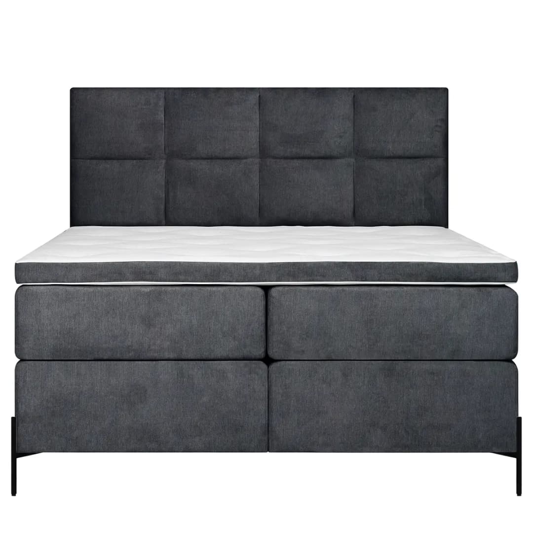Boxspringbett Sari II 160 x 200cm Flachgewebe Oriella | Schwarz