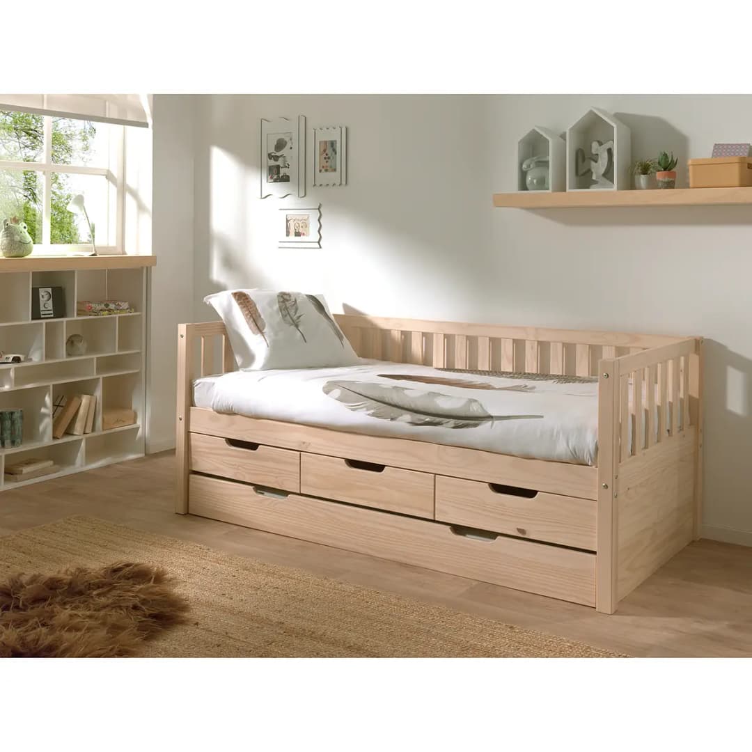 Kojenbett inkl. Bettschublade 90 x 200cm | Beige