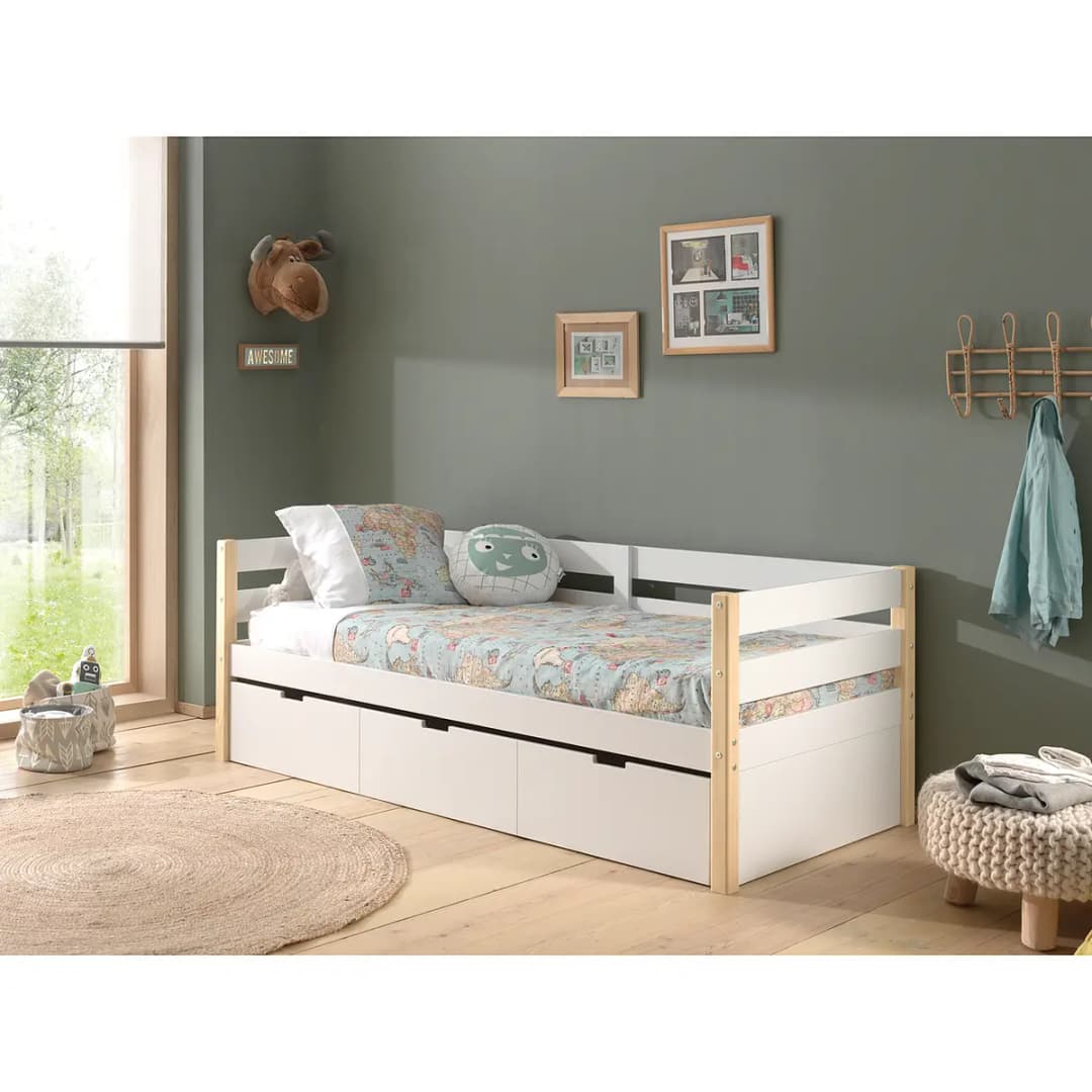 Kojenbett 90 x 200cm 1 Weiß | Weiß