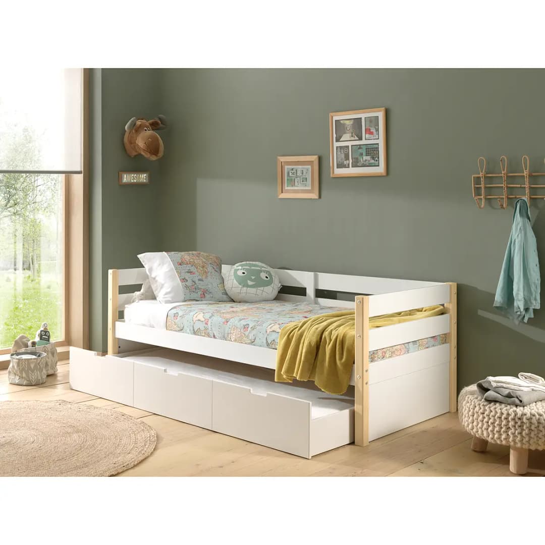 Kojenbett 90 x 200cm 1 Weiß | Weiß