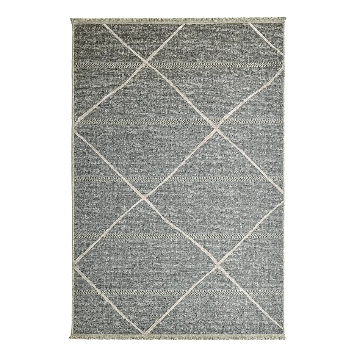 Kurzflorteppich Braderup Grau/Anthrazit 60 x 100cm Wolle | Grau