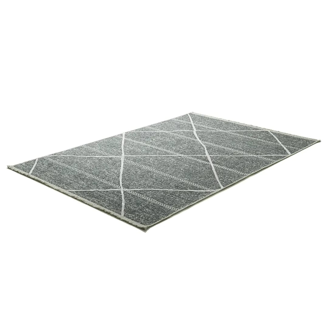 Kurzflorteppich Braderup Grau/Anthrazit 60 x 100cm Wolle | Grau