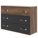 Sideboard Asperen 120cm Schwarz/Braun/Schlammeiche Dekor/Schwarzeiche