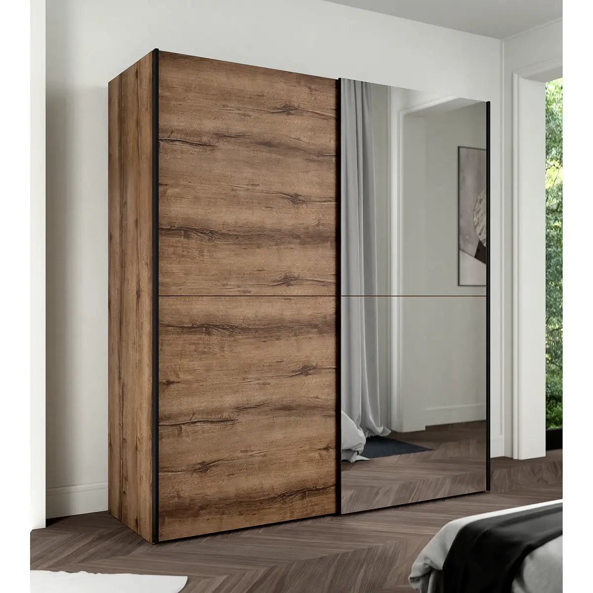 Schwebetürenschrank Blackrock | Braun