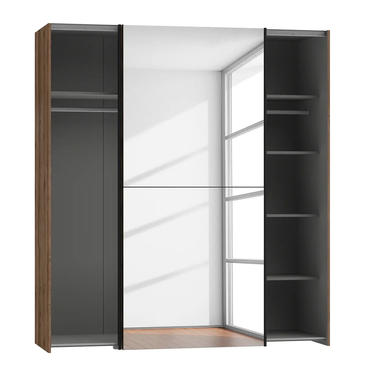 Schwebetürenschrank Blackrock | Braun